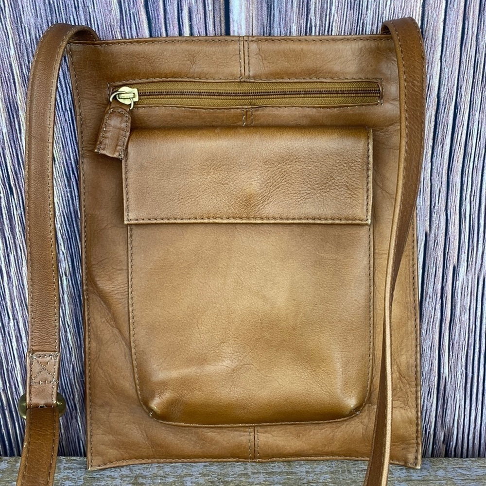 HOBO International Brown Leather Crossbody Bag- 11” X 8.5”